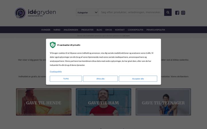 Screenshot of idegryden.dk
