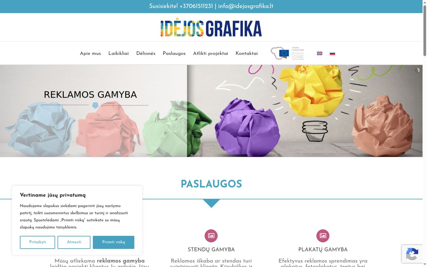 Posnetek zaslona pasice za privolitev, prikazane pred kakršno koli interakcijo