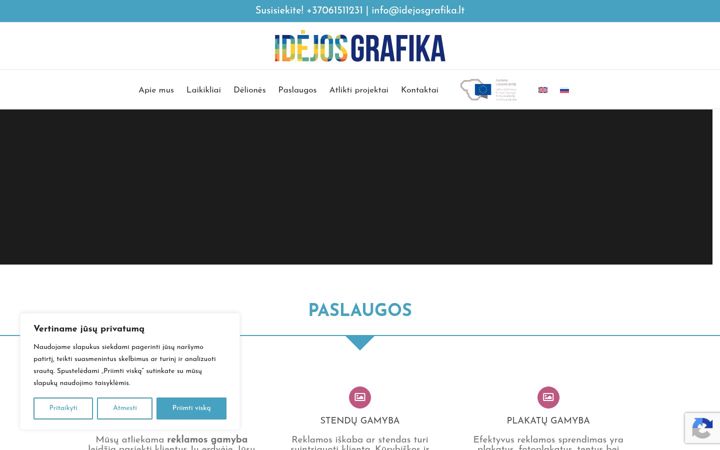 Posnetek zaslona idejosgrafika.lt