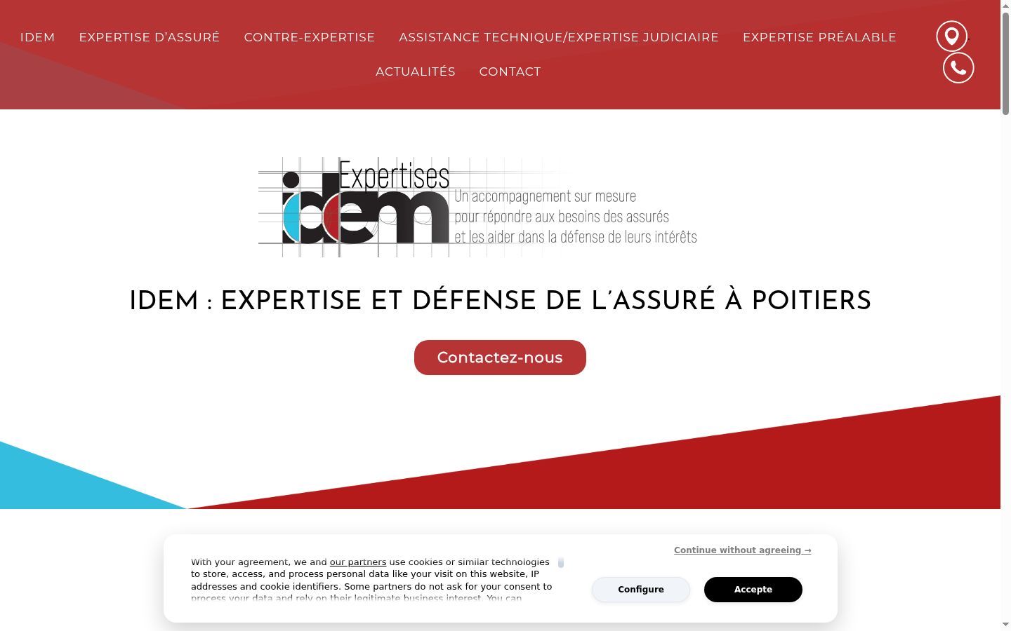 Screenshot del banner di consenso mostrato prima di qualsiasi interazione