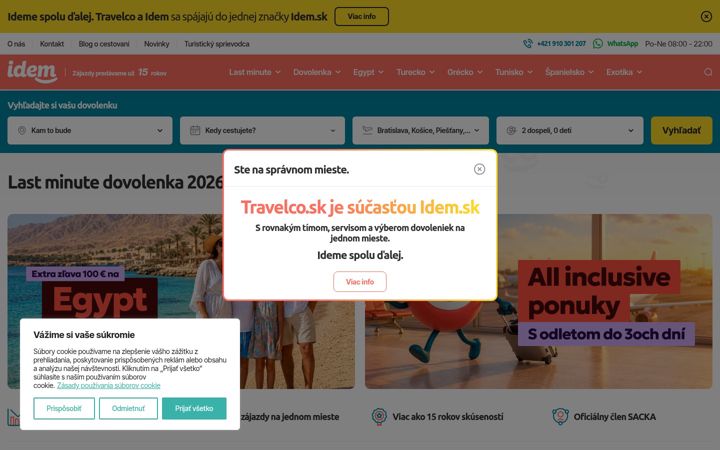 Screenshot of idem.sk