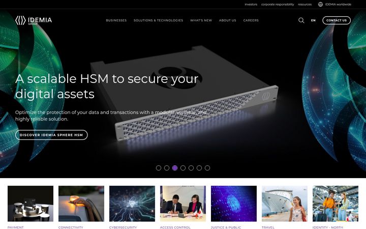 Screenshot of idemia.com