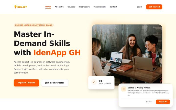Screenshot of idenappgh.com