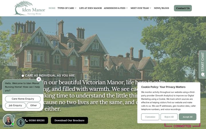 Screenshot of idenmanor.co.uk