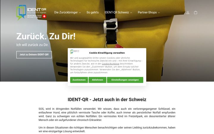 Screenshot of ident-qr.ch