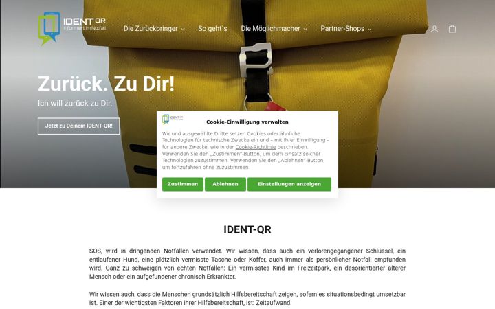 Screenshot of ident-qr.de