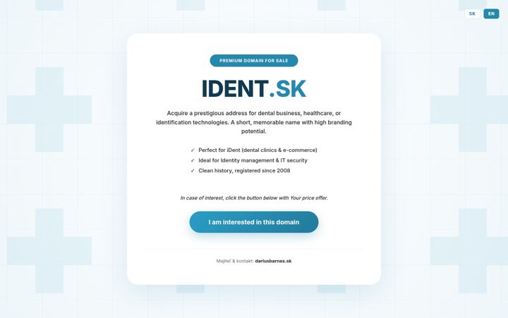 Screenshot of ident.sk