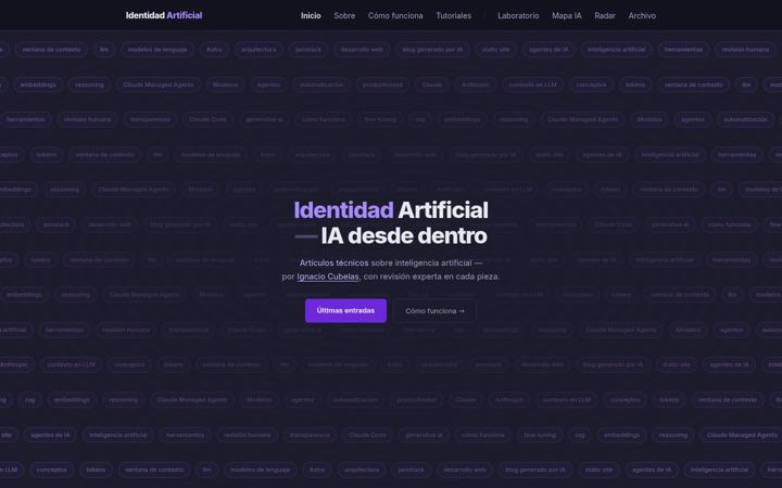 Screenshot of identidadartificial.com