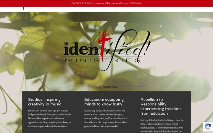 Екранна снимка на identifiedministries.com