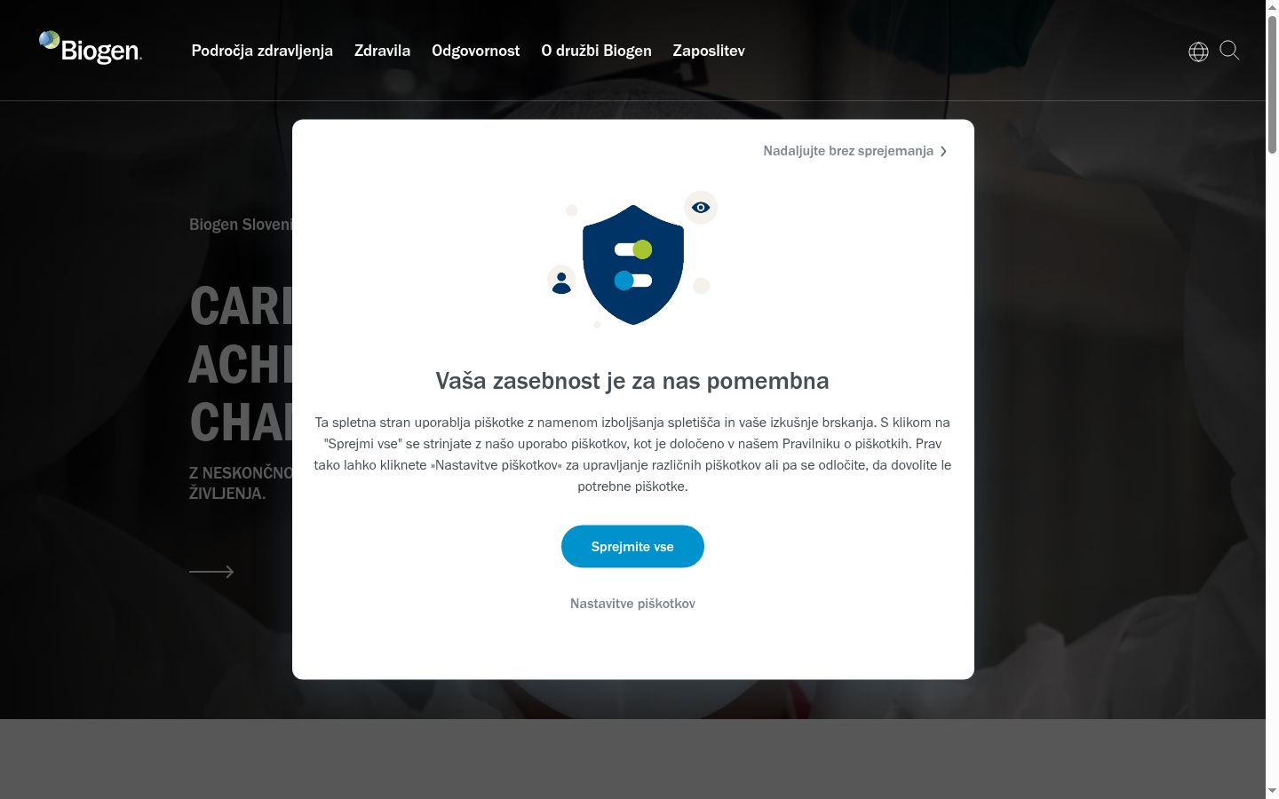Képernyőkép a bármilyen interakció előtt megjelenő hozzájárulási bannerről