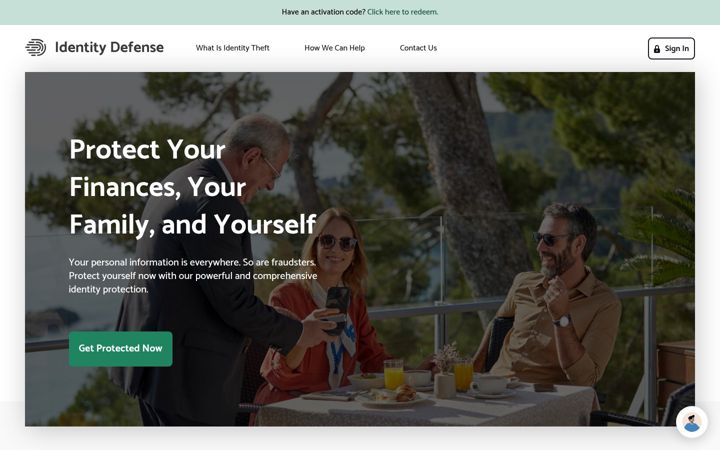 Screenshot of identitydefense.com