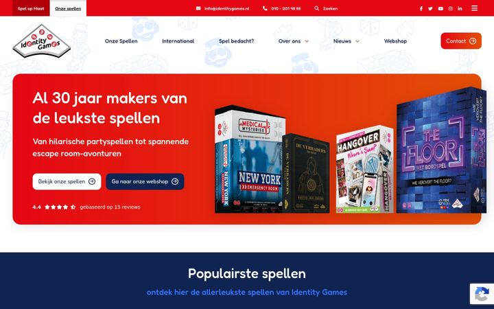 Captură de ecran a identitygames.nl