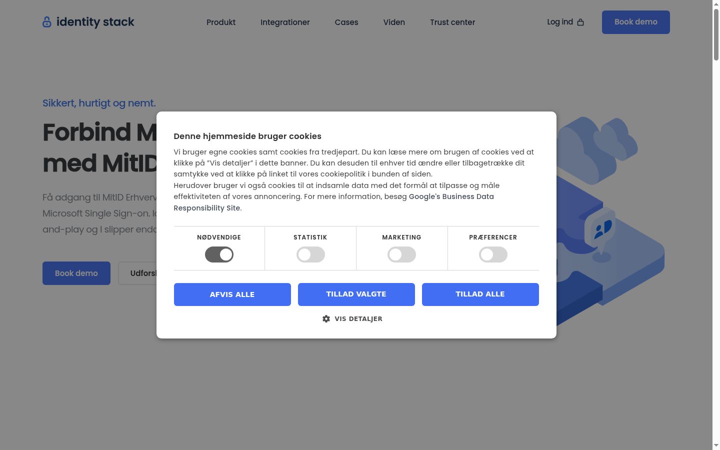 Screenshot del banner di consenso mostrato prima di qualsiasi interazione