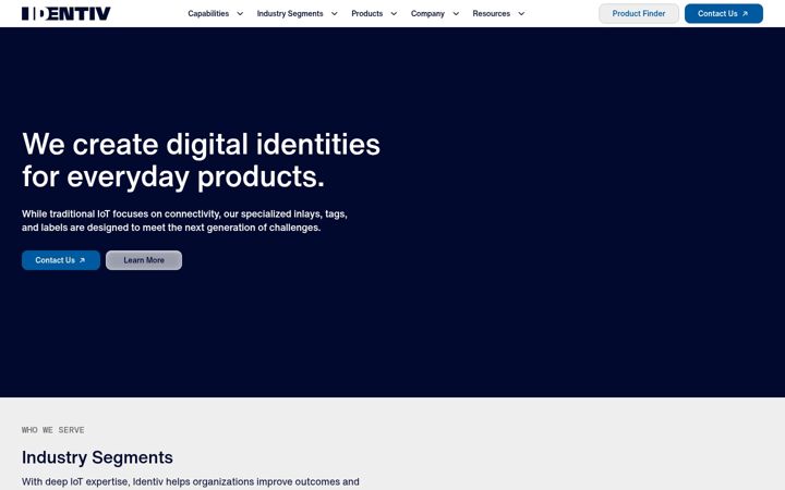 Screenshot of identiv.com