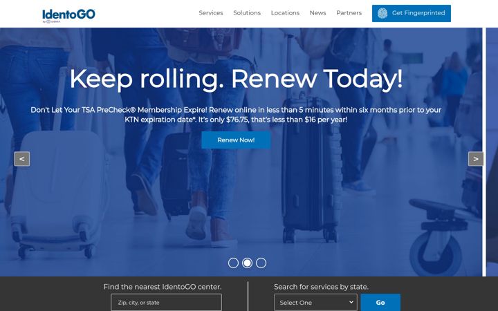 Screenshot of identogo.com