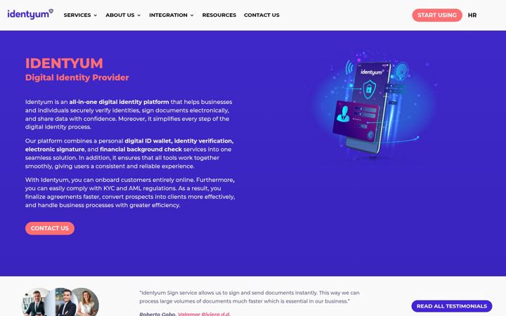 Screenshot of identyum.com