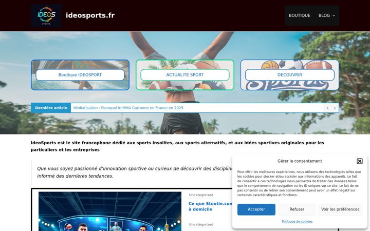 Screenshot of ideosports.fr