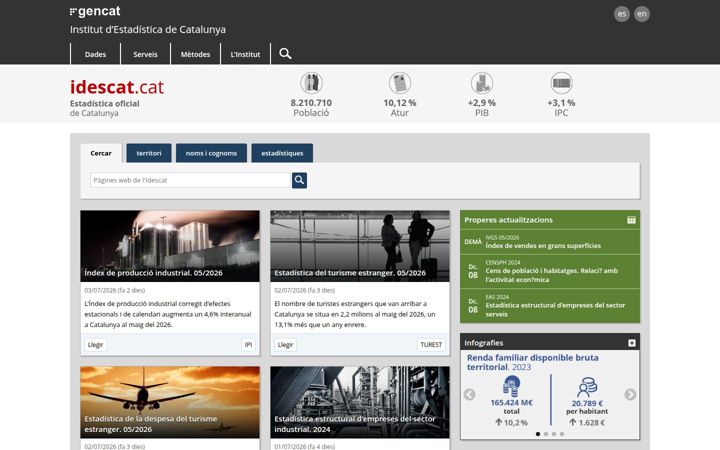 Screenshot of idescat.cat