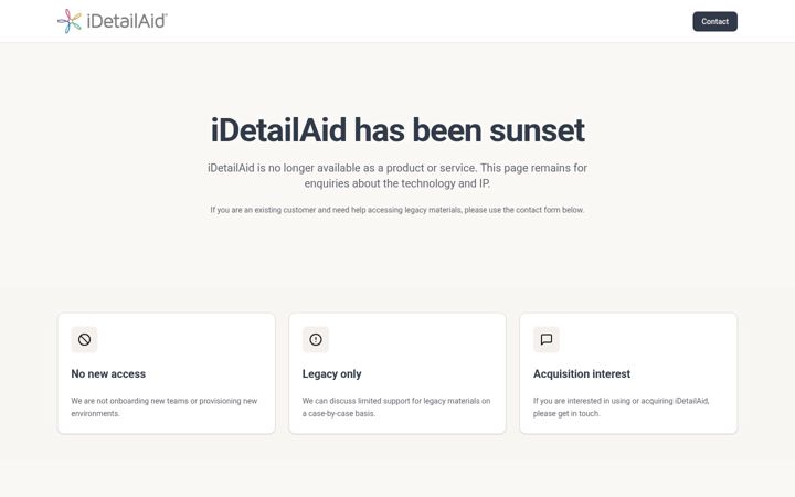 Screenshot of idetailaid.co.uk