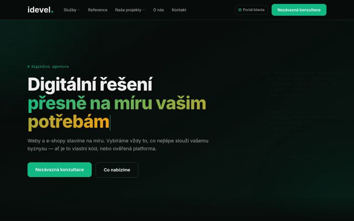 Screenshot of idevel.cz