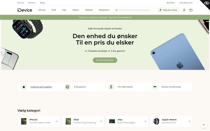 Screenshot of idevice.dk