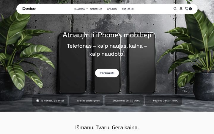 Posnetek zaslona idevice.lt