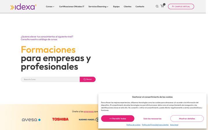 Екранна снимка на idexaformacion.com