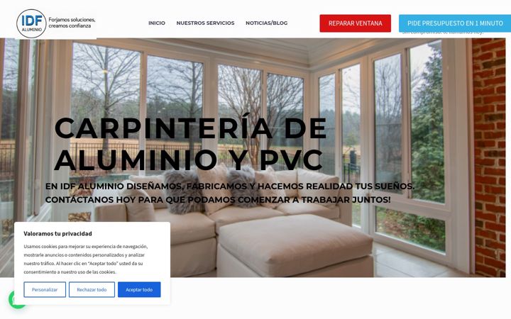 Screenshot of idfaluminio.com