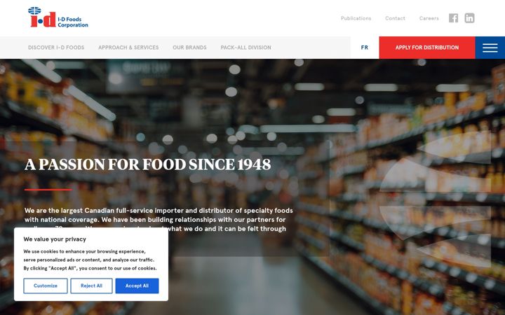 Screenshot of idfoods.com