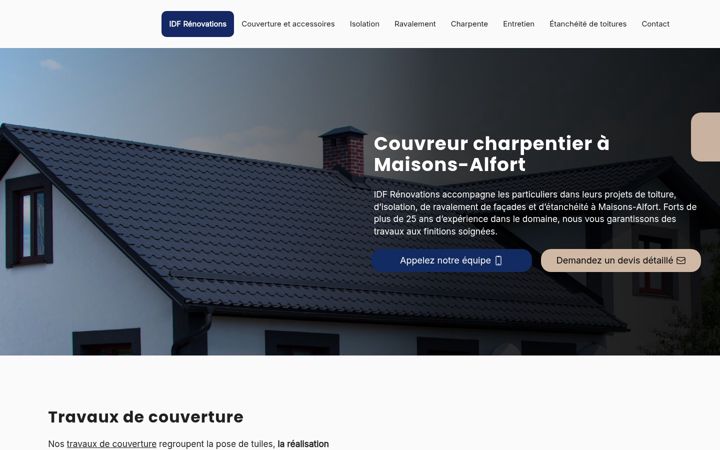 Screenshot of idfrenovations-toiture.fr