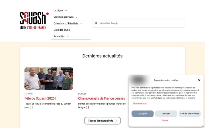 Screenshot of idfsquash.fr