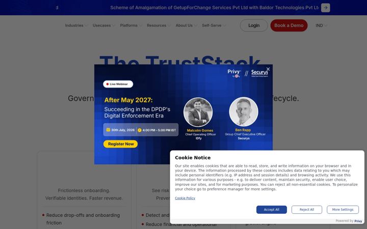 Screenshot of idfy.com