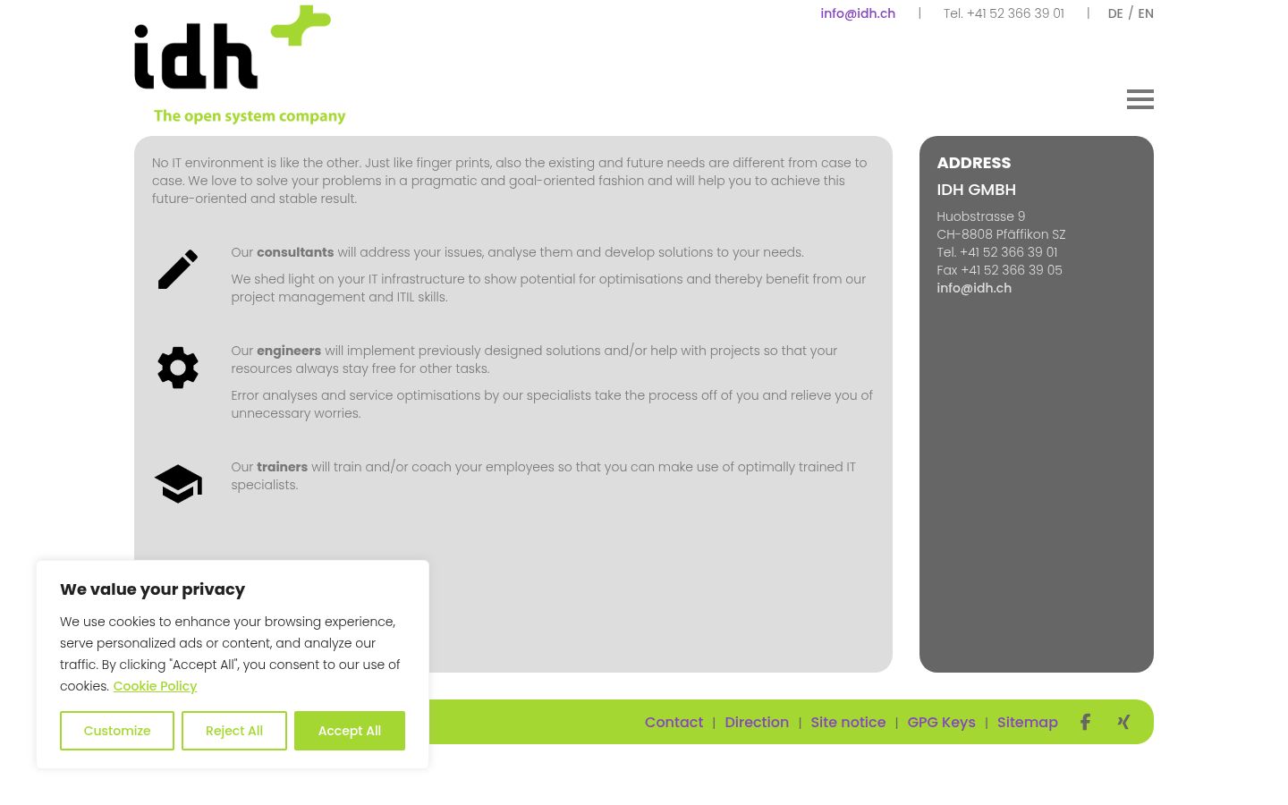 Screenshot del banner di consenso mostrato prima di qualsiasi interazione