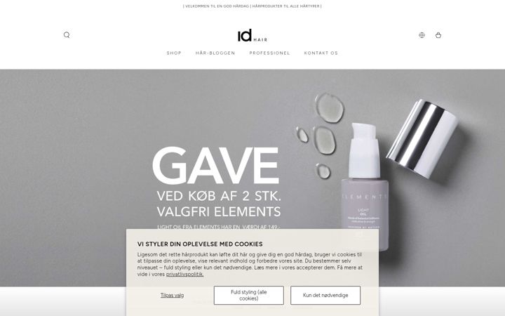Screenshot of idhair.dk