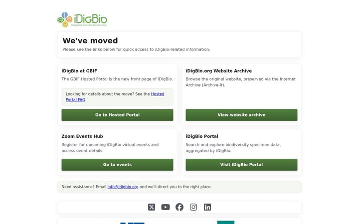 Screenshot of idigbio.org