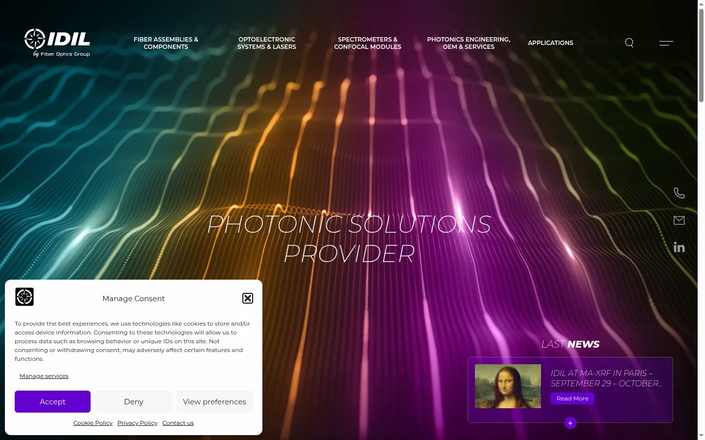 Capture d'écran de la bannière de consentement affichée avant toute interaction