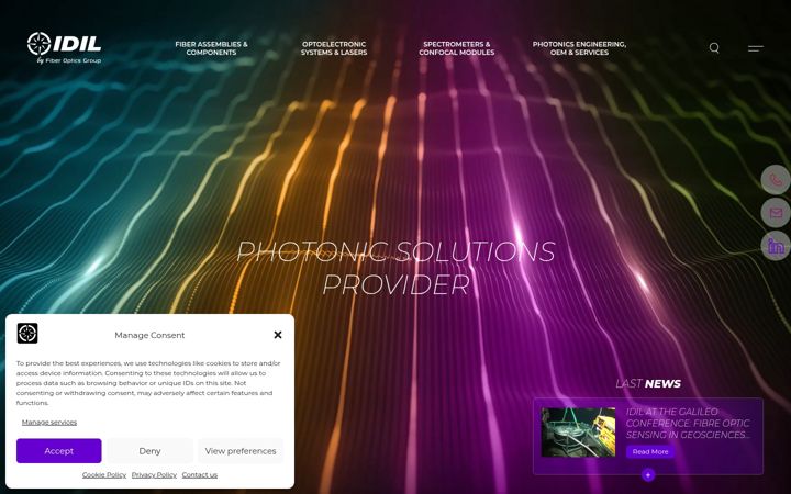 Screenshot of idil-fiber-optics.com