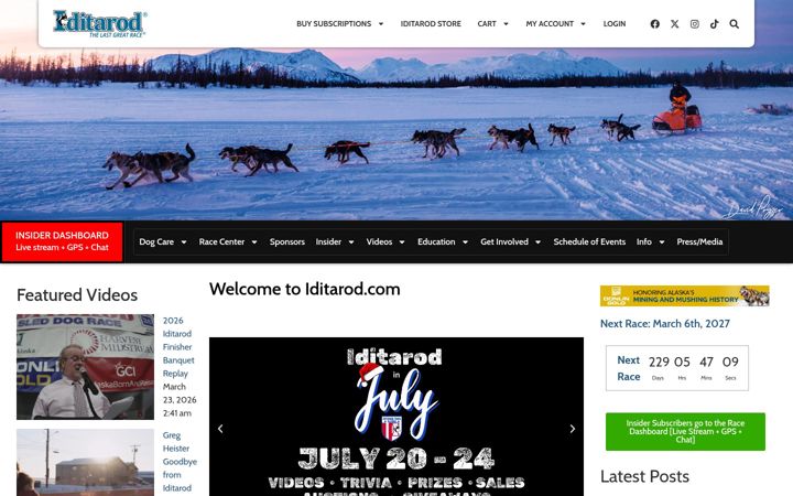 Screenshot of iditarod.com