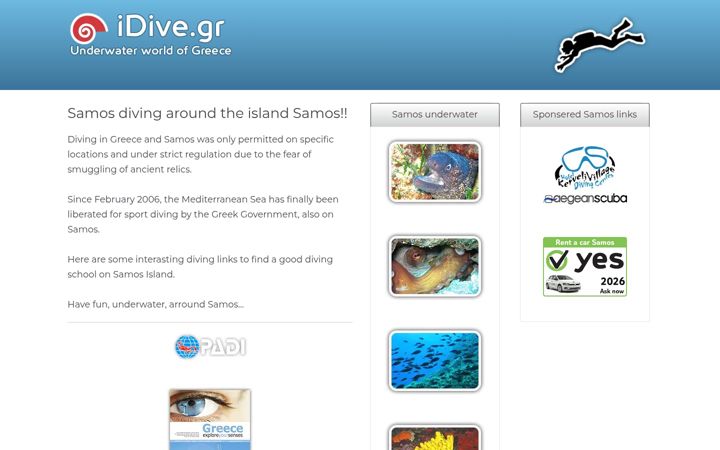 Screenshot of idive.gr