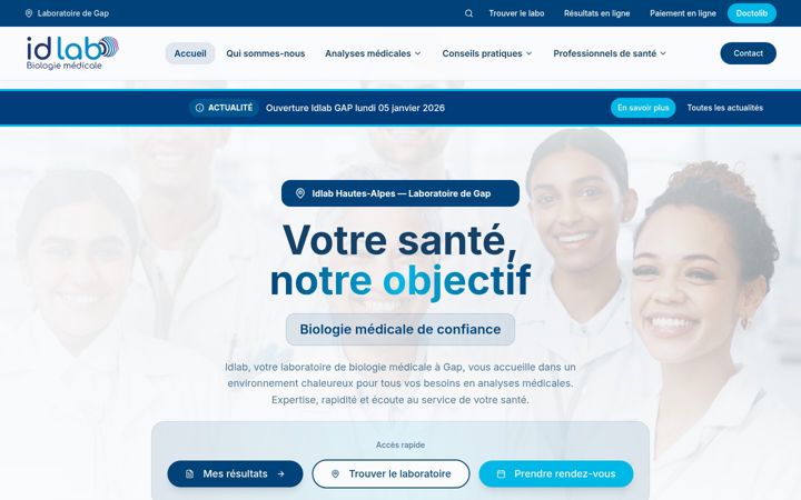 Screenshot of idlab-biologie.fr