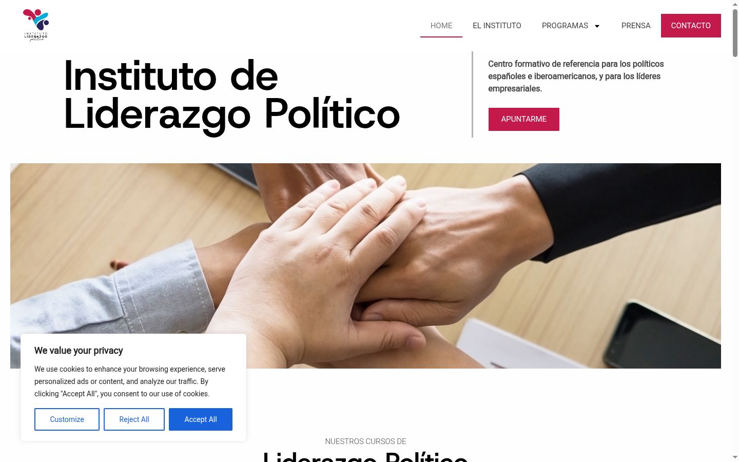 Screenshot del banner di consenso mostrato prima di qualsiasi interazione