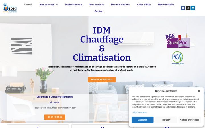 Screenshot of idm-chauffage-climatisation.com