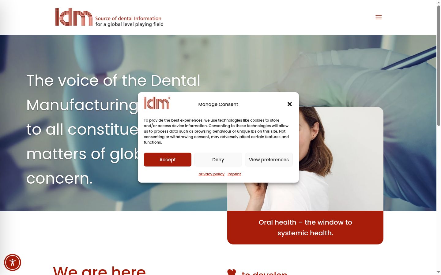 Screenshot of the consent banner shown before any interaction