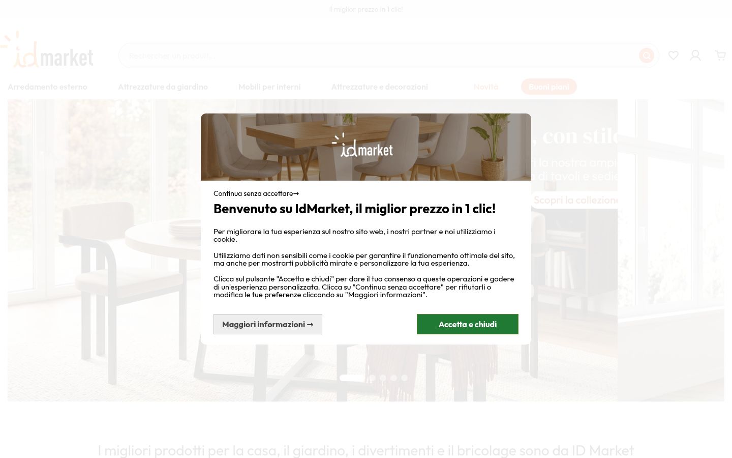 Capture d'écran de la bannière de consentement affichée avant toute interaction