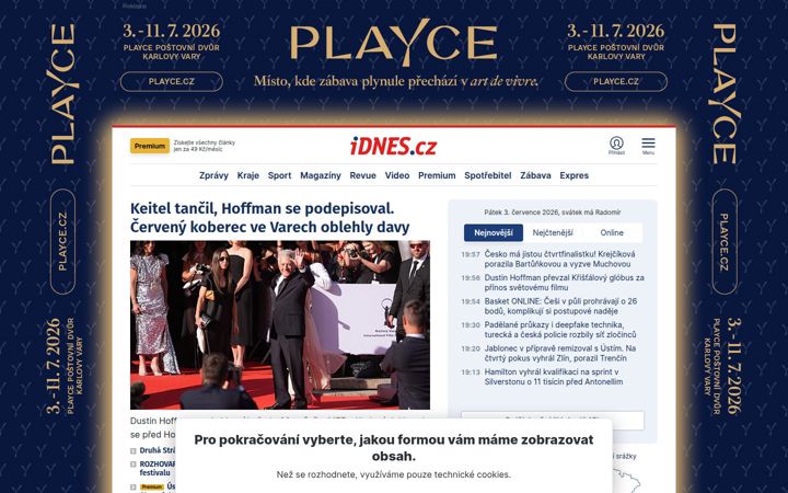 Captura de ecrã de idnes.cz