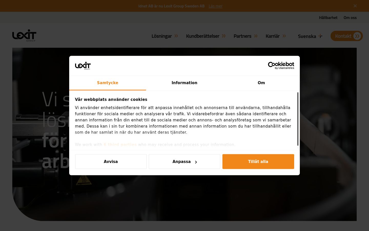 Screenshot tal-banner tal-kunsens muri qabel kwalunkwe interazzjoni