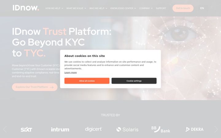 Screenshot of idnow.io