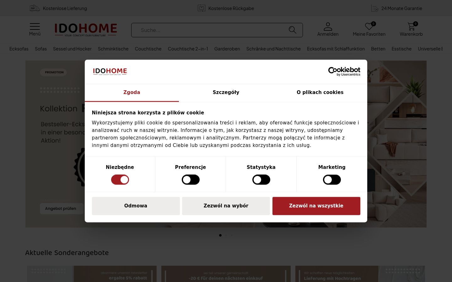 Kuvakaappaus suostumusbannerista, joka näytettiin ennen mitään vuorovaikutusta