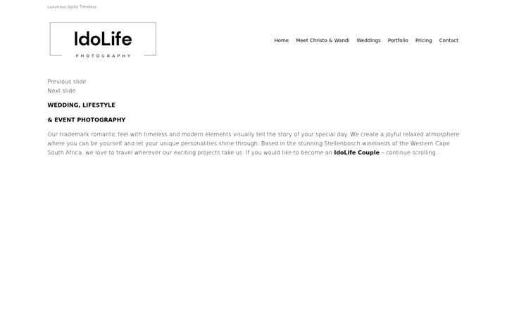 Screenshot of idolifephotography.co.za