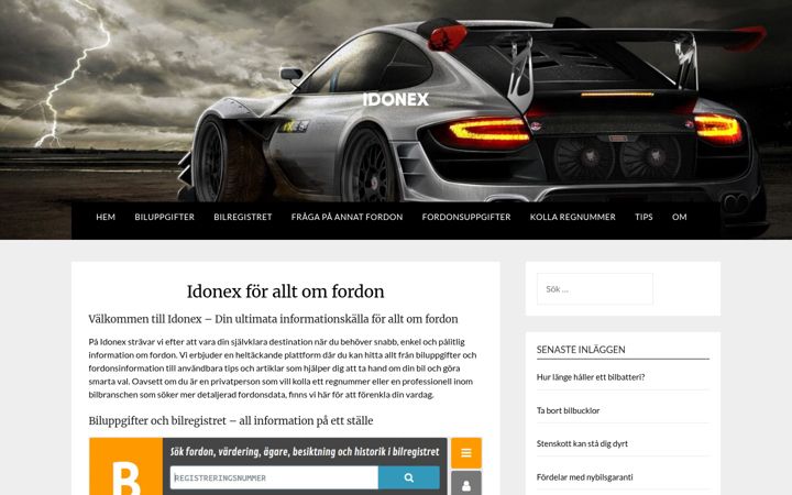 Screenshot of idonex.se